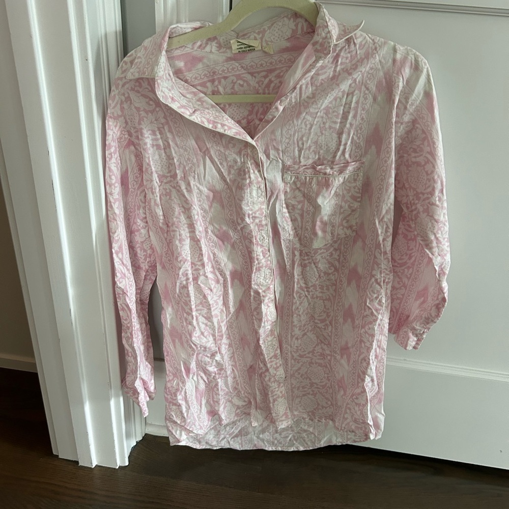 Julia amory pink and white XS shirt dress